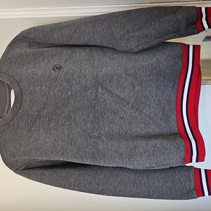 Kooples Paris X Sport Crewneck Sweatshirt Medium Gray w/ Red, Blue, White Trim